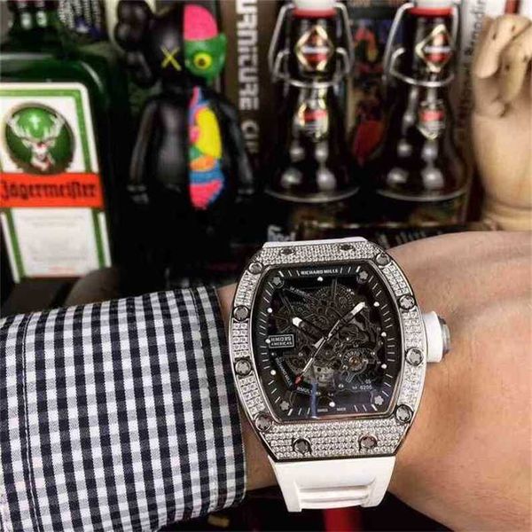 

watches richas mechanical watch for mill mens luxurys rm035 swiss automatic movement sapphire mirror rubber strap swiss brand designer sport, Slivery;black