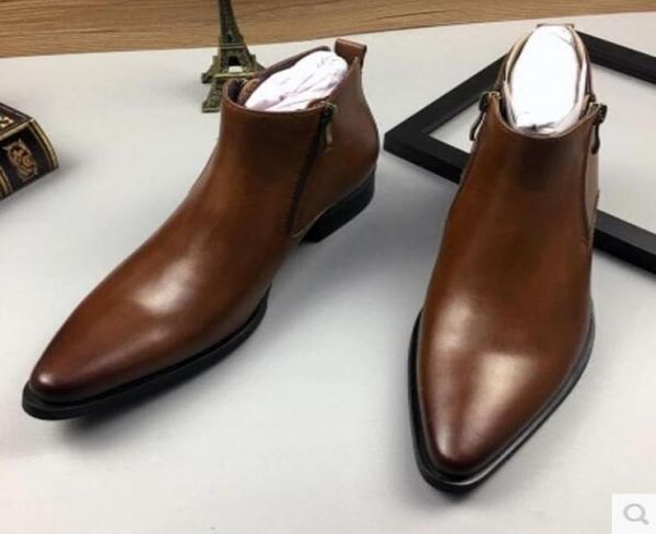 

leather high men dress winter boots work booties for man pointed toe male black yellow wedding oxfords shoes tactical boots5697299