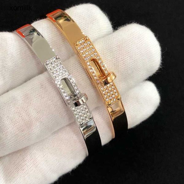 

hermm classics bracelet h pig nose bracelet 925 sterling silver plated 18k gold emma half diamond swivel buckle full sky star, Black