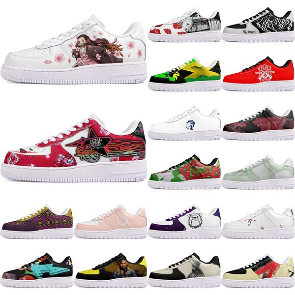 

DIY shoes winter comfortable autumn mens Leisure shoes one for men women platform precious sneakers Classic cartoon graffiti trainers comfortable sports 8074