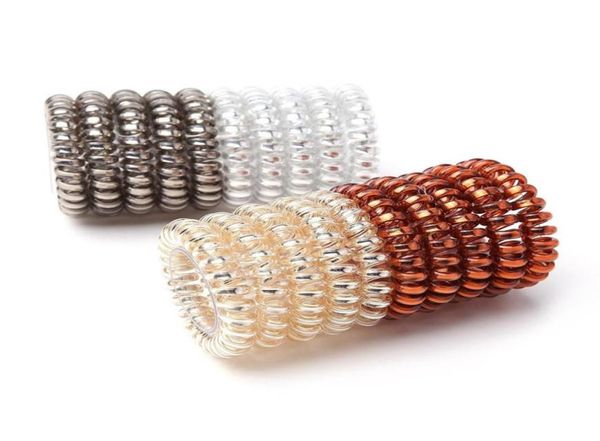 

women hair ring telephone wire hair band tie hair accessories elastic band girls rubber pony tail holder stretchy scrunchies3451188, Black;brown