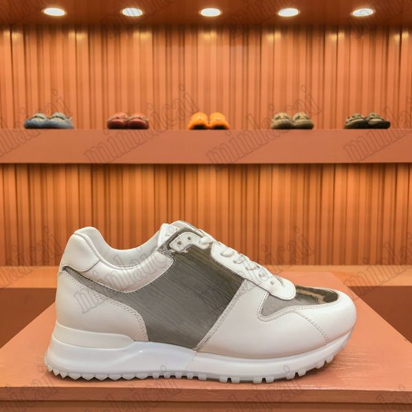

black white designer run away shoes for men classic lightweight running shoes luxurys monograms embossed grained calf leather technical rubb