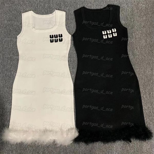 

luxury women vest dress body knit sleeveless dresses fashion white black tank dress2699