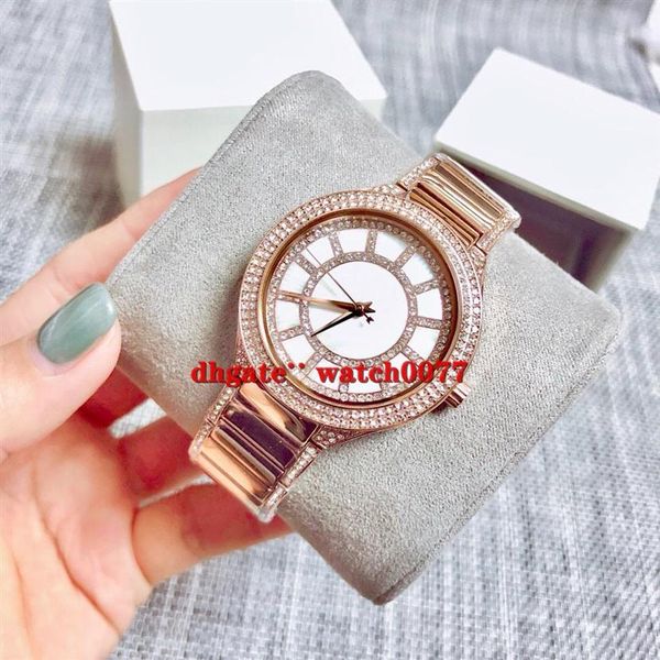 

new mk3313 mk3312 mk3311 lady crystal mother of pearl dial rose gold bracelet watch 3313 3312 33111873, Slivery;brown