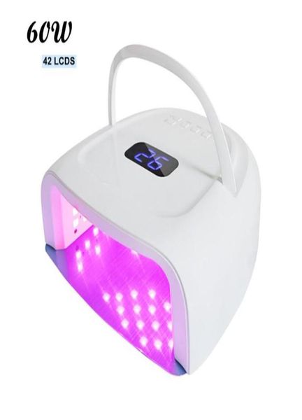 

high power cordless 60w led uv nail lamp rechargeable wireless art dryer gel curing light manicure red dryers3043742