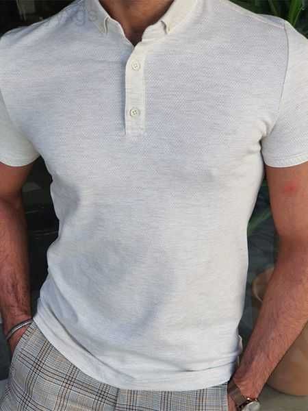 

men's t shirts slim polo summer short sleeve knitted solid turn-down collar pullover casual mens clothes 10zq7q, White;black