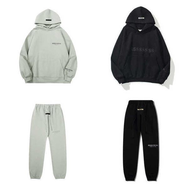 

luxury men's classics sweatshirts essentials tracksuits letter hoodies men women ess sportswear hooded pant coat sweater pullover coup, Gray