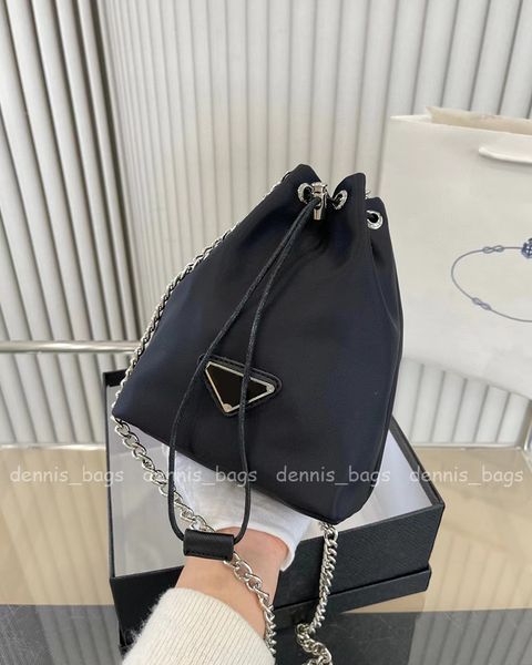 

designer mini bucket bag women shoulder purses cute new summer black nylon luxury chain crossbody bags fashion children handbags totes