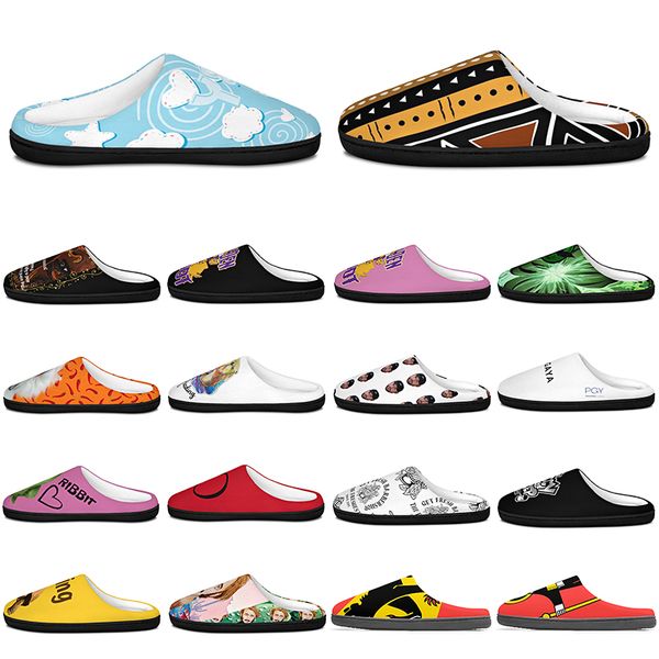 

diy Slippers Custom Slippers Customized Cotton Slippers Men Women Cotton Slippers fashionable antislip antiskid Warm Customized Patterns big Size 45800