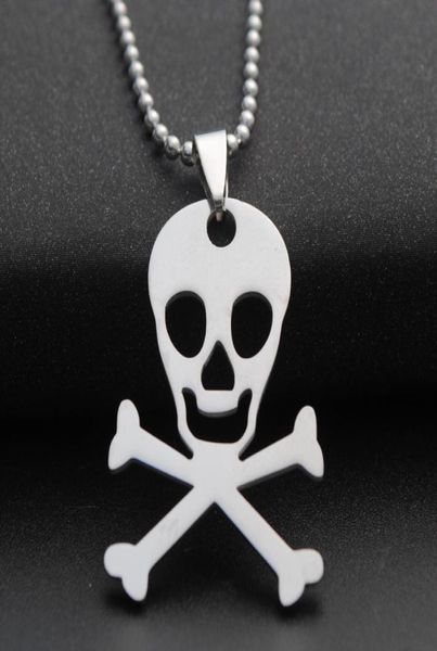 

1pcs stainless steel pirate clown skull horror scary mask sign pendant necklace skeleton women men gift necklace jewelry7900956, Silver