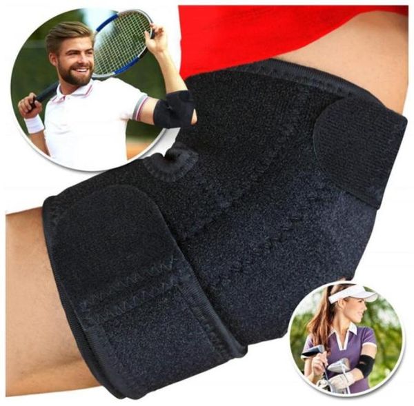 

tennis brace bandage elbow support gym straps wrap sleeve sports adjustable sports breathable safety pain protector 1 pc1426922, Black;gray
