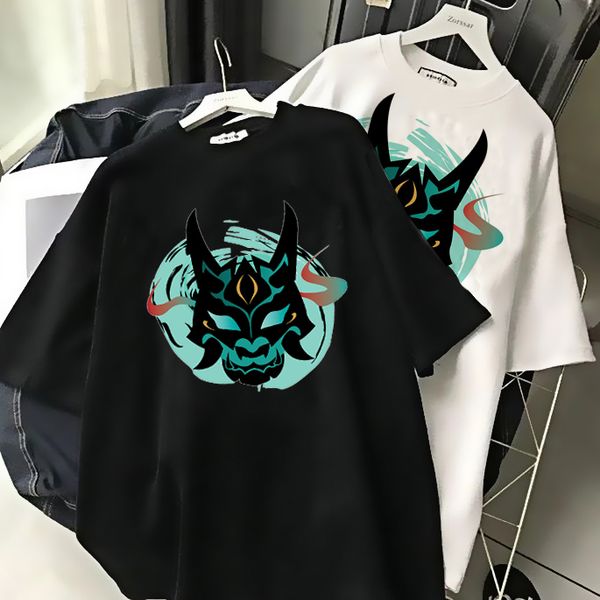 

men's t shirts genshin impact t shirt men kawaii hu tao graphic tees xiao kaedehara kazuha t shirt hip hop harajuku tshirt male 230419, White;black