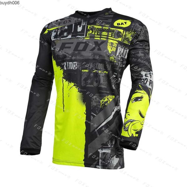 

5z6y men's t shirt 2023 new style long sleeve motocross mtb downhill jersey bat fox mountain enduro bike clothing quick drying mtb cycl, White;black