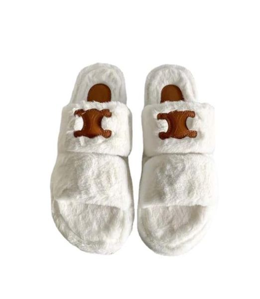

fashion women winter slipper warm slippers slides dupe woody retro letter sandals black white pink loafers leather flops flat summ8517378