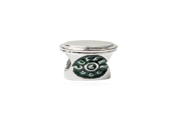 

painted coffee cup charm bead big hole fashion women jewelry european style for diy bracelet necklace bangle panza0071909290584, Bronze;silver