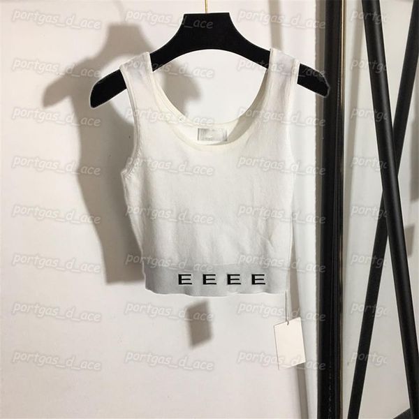 

letters womens t shirt white tank knit sleeveless knit vest fashion spring autumn knitted jumper 252r, Black