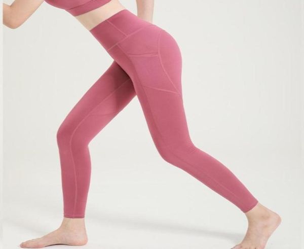 

yoga outfit women039s seamless fitness leggings female 2021pink with pocket high waist running sports sportswear gym sport pant6985764