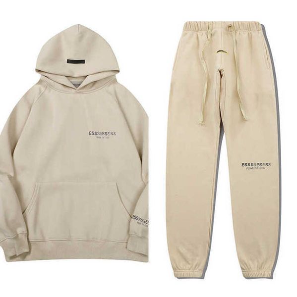 

classics men's luxury sweatshirts essss ential tracksuits letter hoodies men women sportswear hooded pant coat sweater pullover couple, Gray