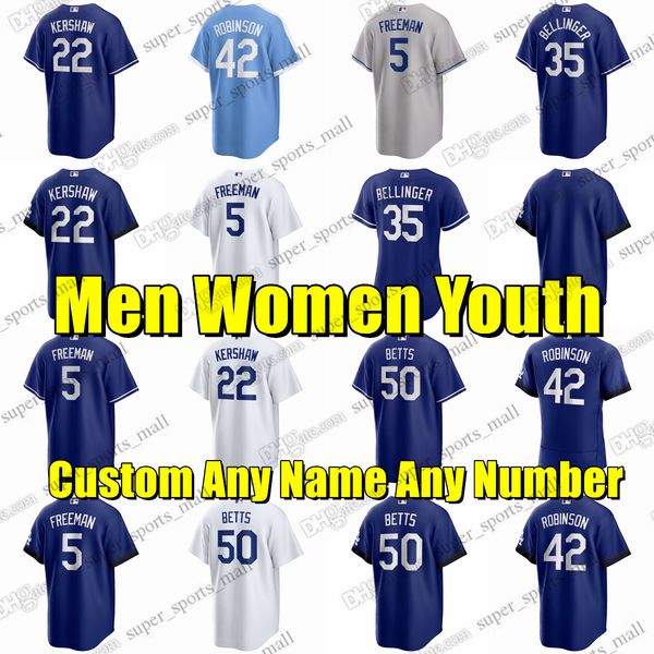 

custom 2023 new baseball jerseys 7 julio urias 34 fernando valenzuela 42 jackie robinson bellinger betts an jansen kershaw taylor buehler st, Blue;black