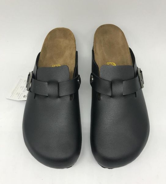 

designer clogs for women men pu leather made boston clogs slippers berks soft footbed clog solid color7742975, Black