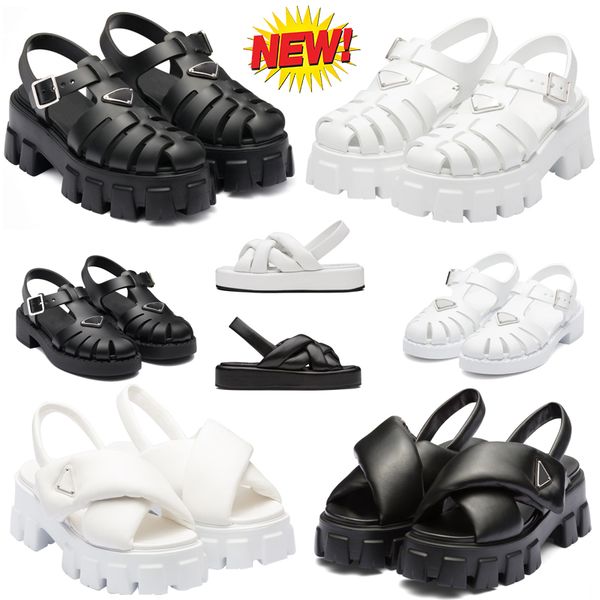 

women foam designer rubber sandals summer slides metal triangle logo sandal retro beach loafers round toe sandas size, Black
