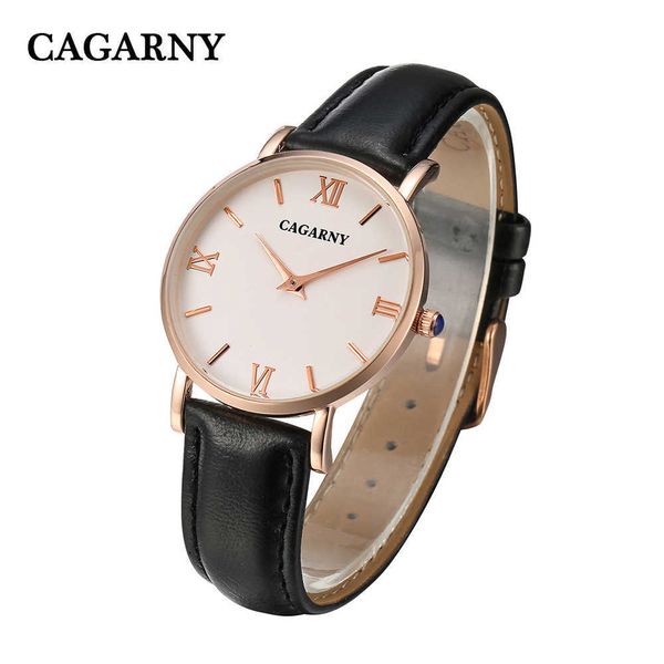 

wristwatches cagarny women watches luxury brand fashion quartz ladies vogue leather bracelet watch casual clock montre femme reloj mujer new, Slivery;brown
