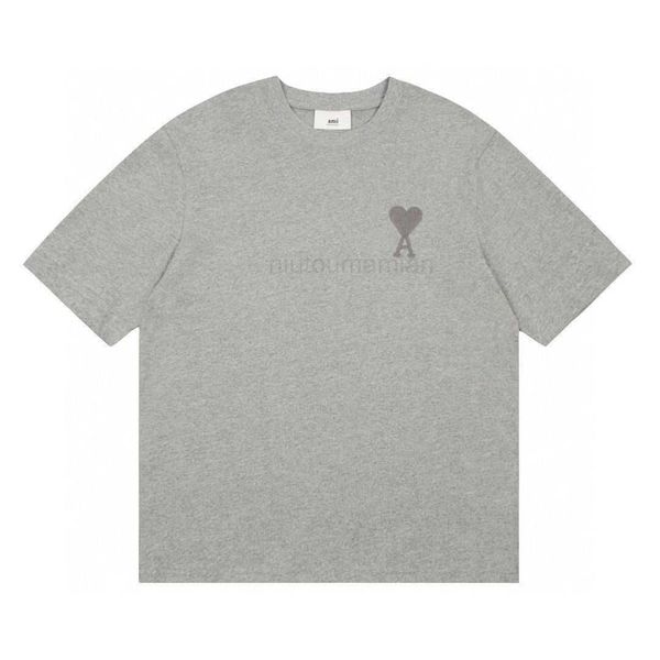 

t shirts for men women men's amis la amit and t-shirt short sleeve love women's embroidery peach heart couple a loose fit casual u, White;black