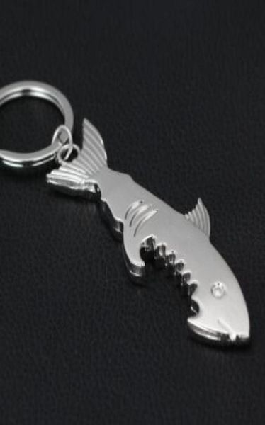 

fashion 2in1 creative fish keychain beer opener keyring shark shape bottle openers2612996, Silver