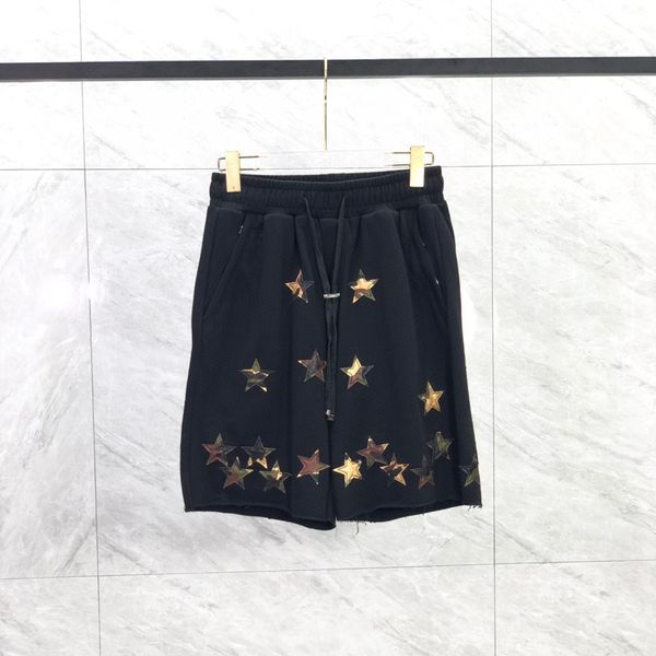 

mens shorts designers casual short basketball pure cotton hawaii pentagram embroidery sport running short hip hop streetwear, White;black