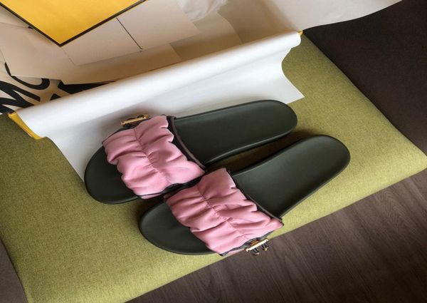 

luxury designer women sandals satin letters fold flower classic fashion casual shoes beach flat bottom sandals thick bottom6592859, Black