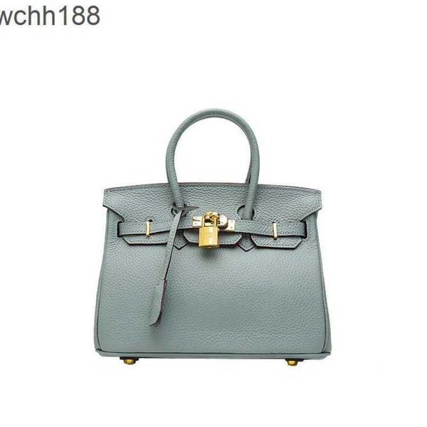 

h designer 2023 litchi family women's bags bag pattern leather birkins head layer fashion portable 25cm r1bf