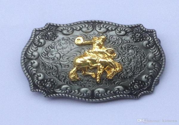 

rodeo western cowboy belt buckles belt buckle swby208 suitable for 4cm wideth belt with continous stock 2578428, Slivery;black