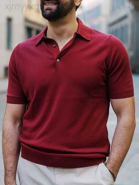 

men's t shirts slim polo summer short sleeve knitted solid turn-down collar pullover casual mens clothes 128vyw, White;black