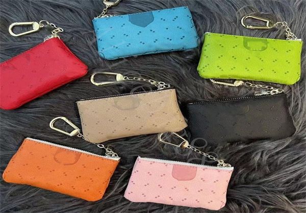 

womens men coin purses soft leather key wallets designer fashion coins purse card holder genuine leather zipper bag accessoires3375729, Red;black