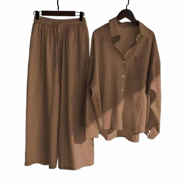 

womens suits blazers 5xl oversize fall blouse trousers suit womens outfit cotton linen shirt high waist wide leg pants set womens summer sui, White;black
