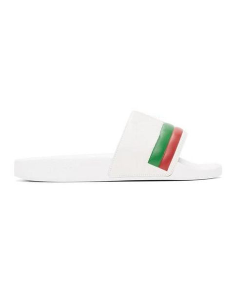 

2020 mens womens fashion flat slippers indoor causal rubber slide sandals with signature stripes size euro 35458050213, Black