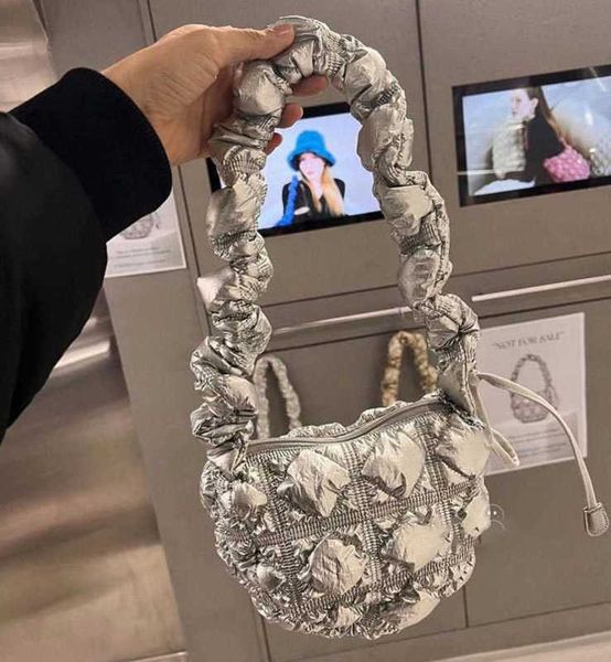 

shoulder bags 2023 spring summer new trendy and advanced silver cloud pleated small for women s leisure versatile mini dumplings crossbody 2
