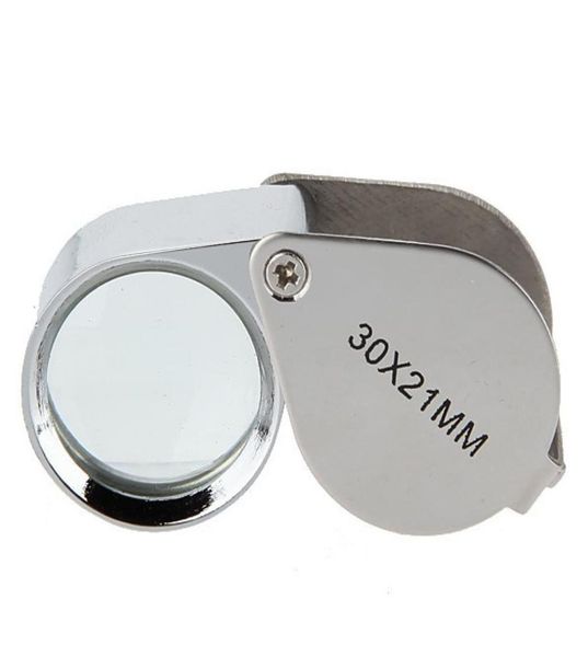 

collapsible 30x metal magnifying loupe jeweler glass lens jewelery magnifier3466258