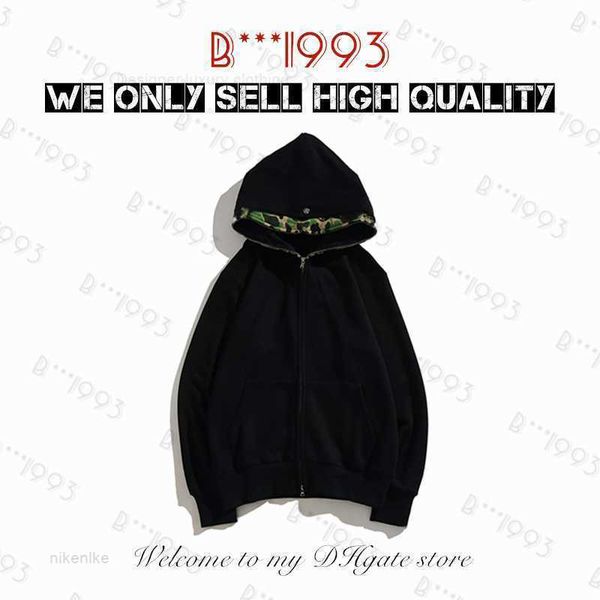 

crafted tiger mens hoodies designer men women shark full zip hoodie jacket color grid harajuku sweatshirt fashion cobranding luminous camouf, Black