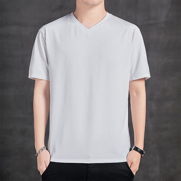

men's t-shirts men's summer ice silk t-shirts men's short sleeve t-shirt 230420, White;black