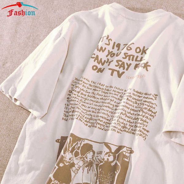 

women's t-shirt y2k grunge t shirt women goth clothing female tshirt y2k print high street clothing funny harajuku clothes oversized ts, White