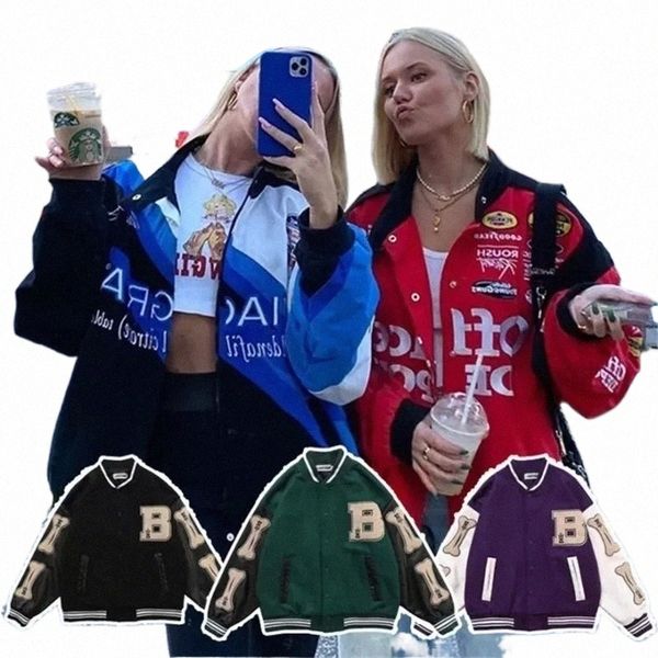 

womens jackets womens fashion casual jacket baseball coats men patchwork hip hop oversize casual winter bomber jacket 221017 t7f1#, Black;brown