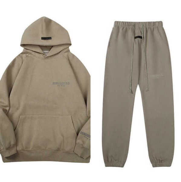 

luxury men's classics tracksuits esss entials sweatshirts letter hoodies men women sportswear hooded pant coat sweater pullover couple, Black