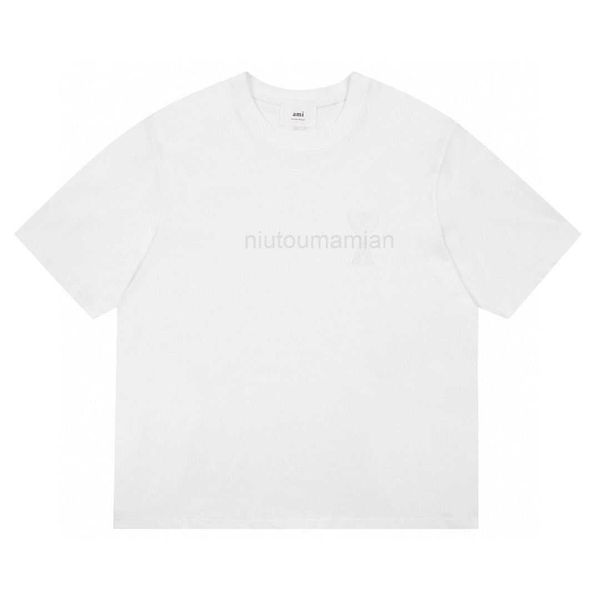 

t shirts for men women and edition macaron heart a letter love embroidery short sleeve summer men's amis women's correct loose rel, White;black