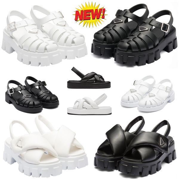 

women foam designer rubber sandals summer slides metal triangle logo sandal retro beach loafers round toe sandas black leather shoes size 36
