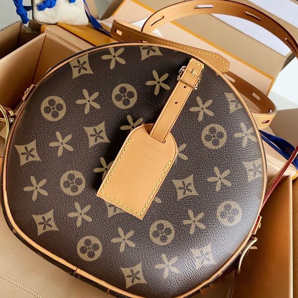 

fashion designer m45647 handbag clutch bags womens mens petite boite chapeau boite shoulder crossbody tote bag luxury leather pochette round