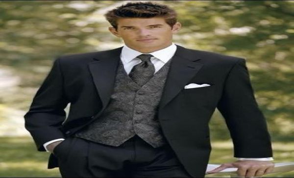 

custom made black groom tuxedos notch lapel groomsmen men wedding suitsjacketpantstievesth1829880426, Black;gray