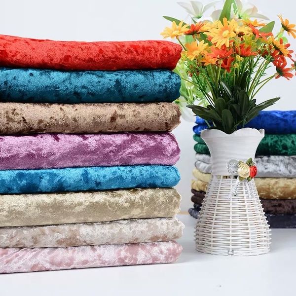 

fabric 100150cm gold velvet fabric elastic soft ice velvet fabric dress cloth diy wallet tablecloth curtains pillow sofa cloth 230419, Black;white