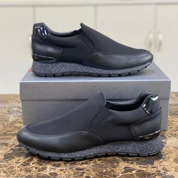 

fashion men collision cross casuals shoes soft bottom running sneakers italy classic low elasticd calfskin design run walk lightness casual, Black
