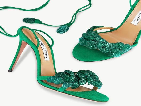 

famous aquazzus galactic flower women sandals shoes crystalembellished high heels lady party wedding dress gladiator sandalias eu1675704, Black
